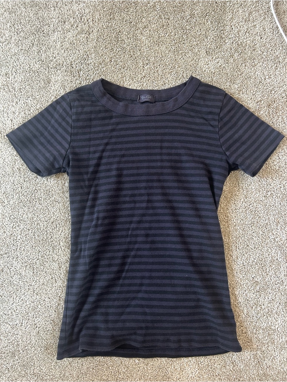 Brandy Melville Black Striped Short Sleeve Tee